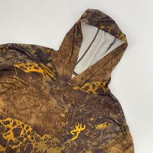 Browning Performance Hoodie Mens XXL Brown Yellow Realtree Wave Camo Outdoors